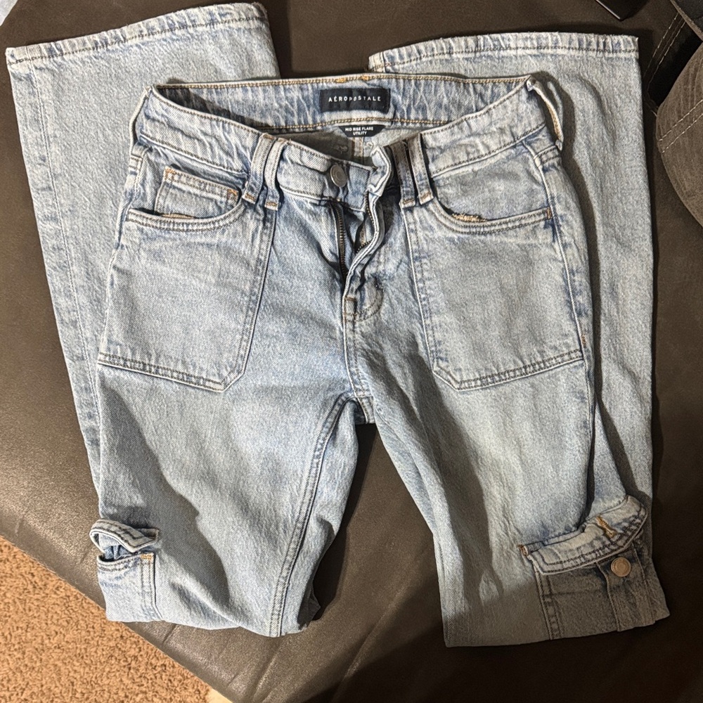 Aeropostale Light Blue Flare & Wide Leg Jeans